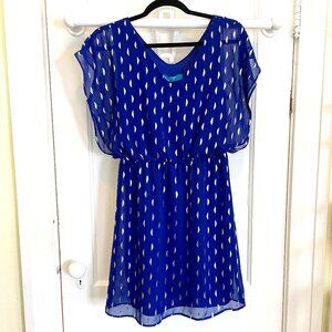 Women's Francesca's Brand Dress | Blue with Metallic accents | Size S | NWT